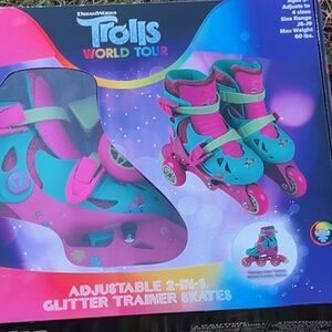 DreamWorks Trolls World Tour Adjustable Glitter Skates - Pink and Blue